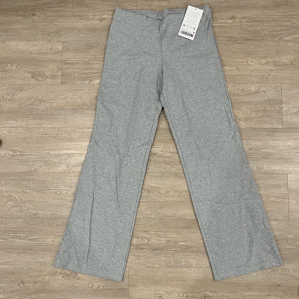Flare cut heather grey yoga pants